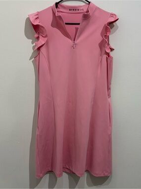 Byrdie Golf Size Large Ruffle Pink Dress